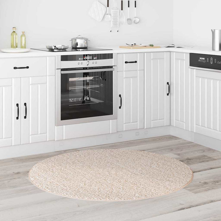Vidaxx Anti-Rutsch-Shaggy-Teppich Creme 120 x 120 cm PP