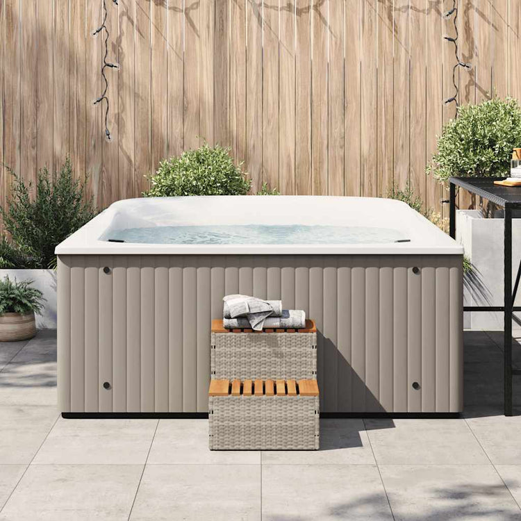 Vidaxl Hottub-Opplement 50x50x50,5 cm Poly Rattan Festkörper-Acaciahout
