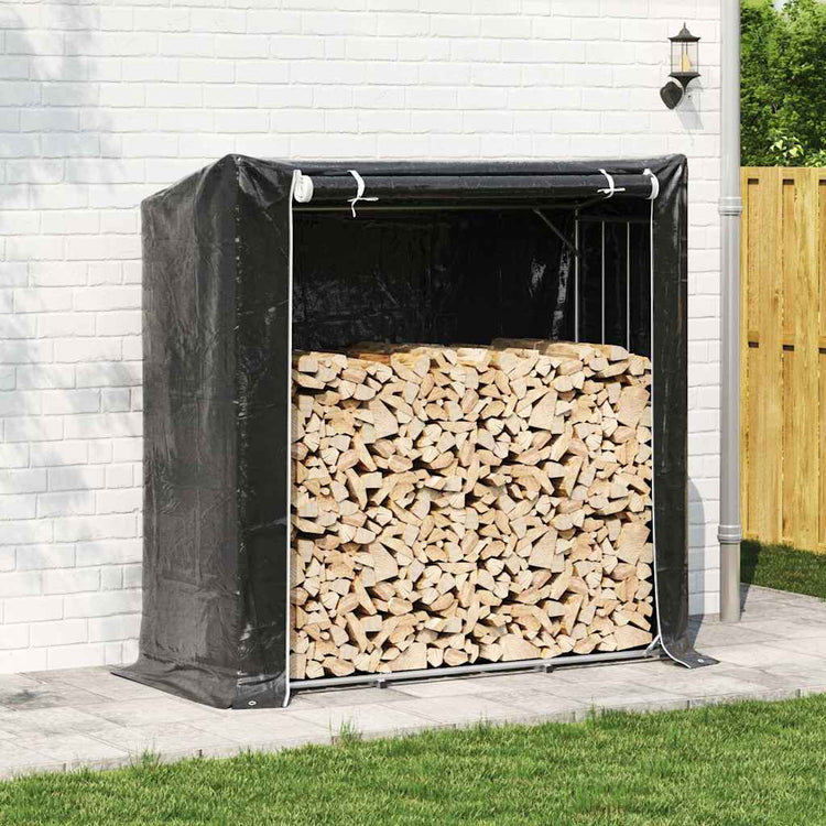 Vidaxx Kaminholzregal mit Regenschutz 200x80x200 cm verzinkter Stahl