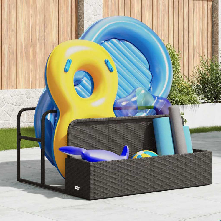 Vidaxx Aufbewahrungstasche für den Pool, schwarz, 110x100x57 cm, Polyrattan