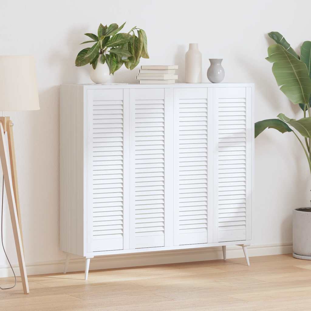 Vidaxxl Schranktüren Lamellendesign 4 Stück 99x29,5 cm weiß
