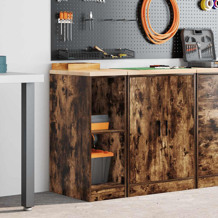 Vidaxx Garagenschrank 30x51x85 cm massives Kiefernholz, geräucherte Eiche