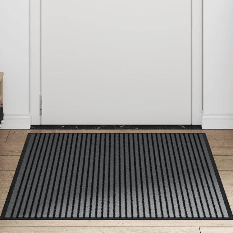Vidaxl-Deurmat 90x150 cm, 90x150 cm groß, schwarz und grau