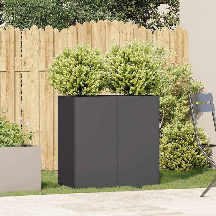 Vidaxx Pflanzgefäß 80x40x80 cm kaltgewalzter Stahl schwarz