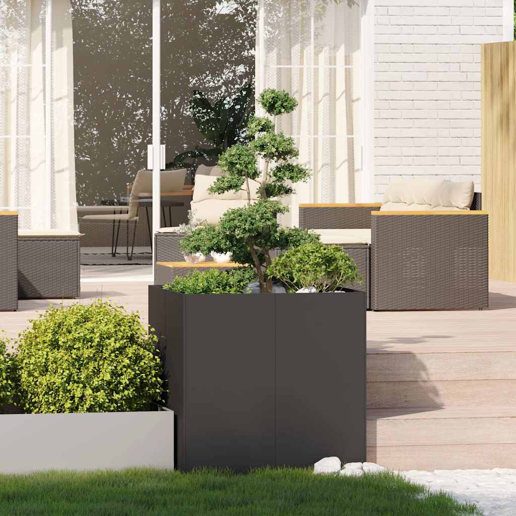 Vidaxx Pflanzgefäß 80x80x80 cm Stahl schwarz