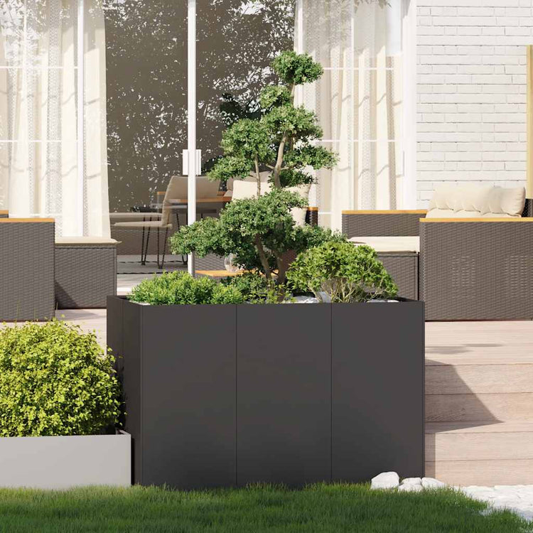 Vidaxx Pflanzgefäß 120x80x80 cm Stahl schwarz