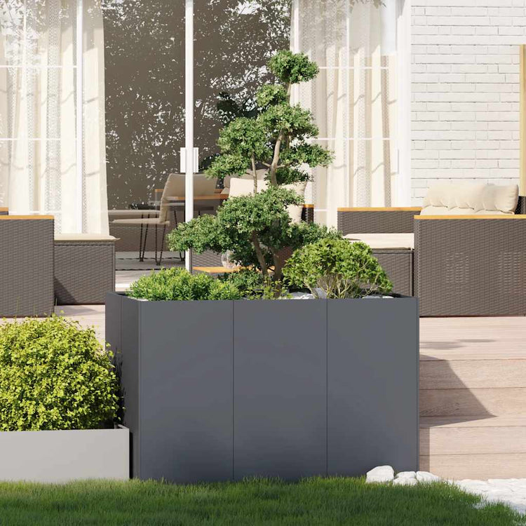 Vidaxx Pflanzgefäß 120x80x80 cm Stahl Anthrazit