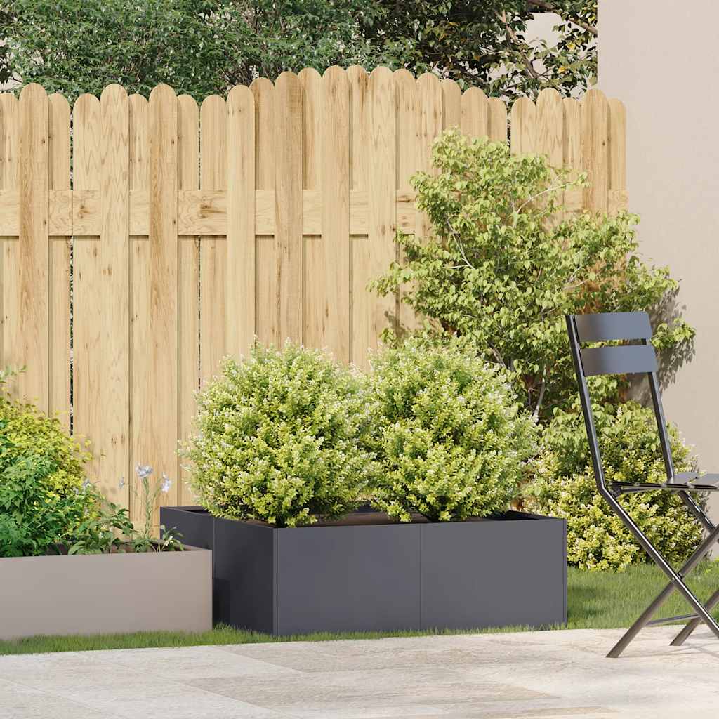 Vidaxx Pflanzgefäß 80x80x30 cm Stahl Anthrazit