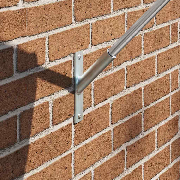 VidaXL Fahnenmasthalter Silber 15 x 3 x 0,35 cm Stahl