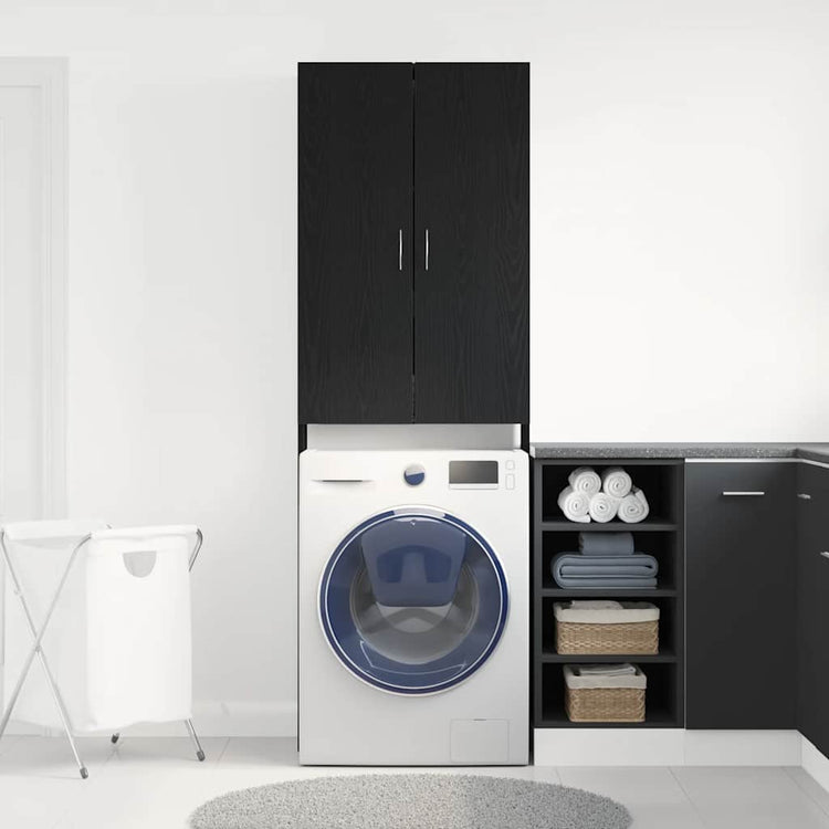Vidaxx Waschmaschinenschrank 64 x 25,5 x 190 cm, Farbe Eiche schwarz