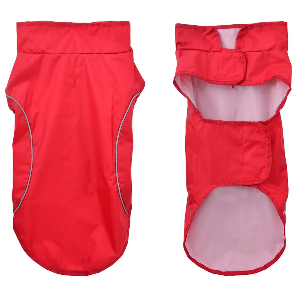 VidaXL Hunderegenmantel mit reflektierenden Streifen Polyester rot s