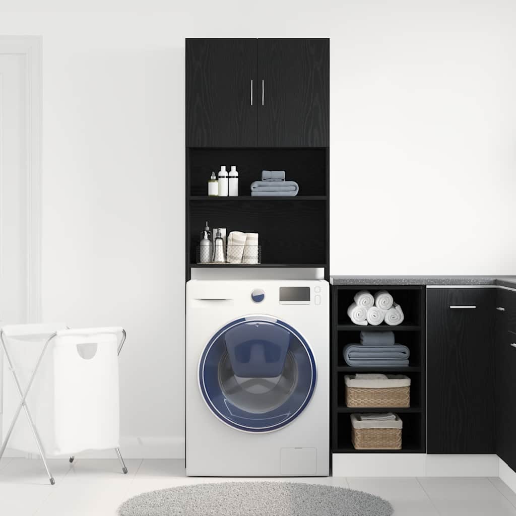 Vidaxx Waschmaschinenschrank 64x24x190 cm Spanplatte Eiche schwarz