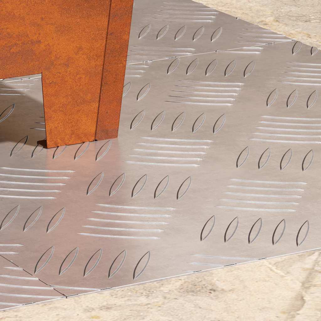 Vidaxxl Treppenstufe quadratisch 4 Stk. Silber 40 x 40 cm Aluminium