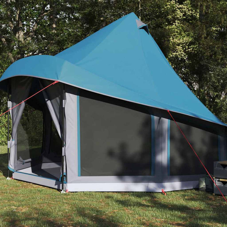 Vidaxx Familien-Tipi-Zelt Tipi mit Dach Blau 404 x 370 x 270 cm