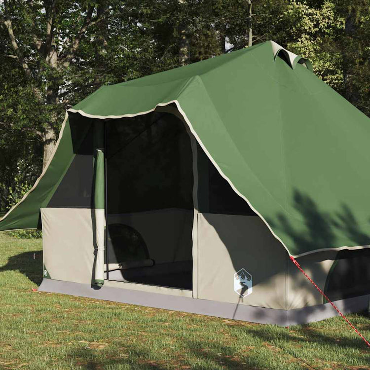 Vidaxx Tipi-Zelt mit Dach mit Stauraum, grün, 358 x 296 x 258 cm, Taft