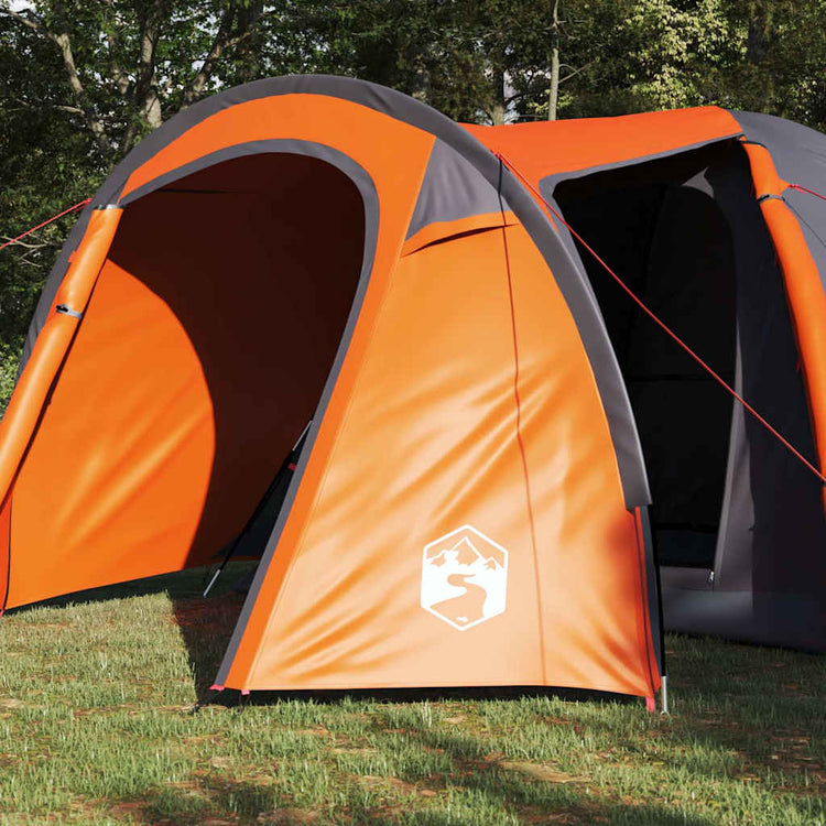 Vidaxx Kuppelzelt Kuppel mit Dach Grau und Orange 384 x 254 x 170 cm