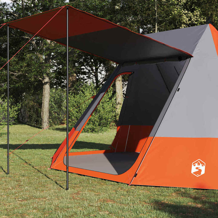 VidaXL Campingzelt mit Dach grau und orange 482 x 360 x 227 cm Taft