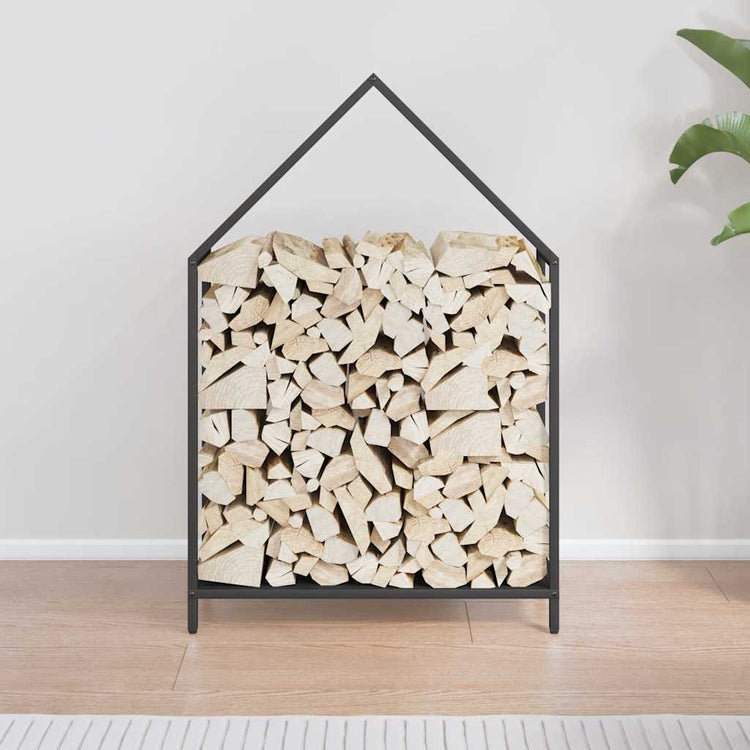 Vidaxx Kaminholzregal 60x25x90 cm kaltgewalzter Stahl schwarz