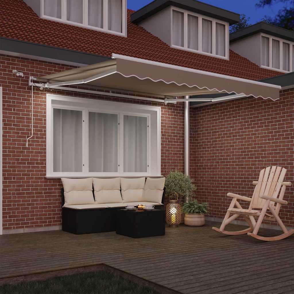 Vidaxx faltbarer Sonnenschirm Beige 350 x 250 cm Polyester und Metall