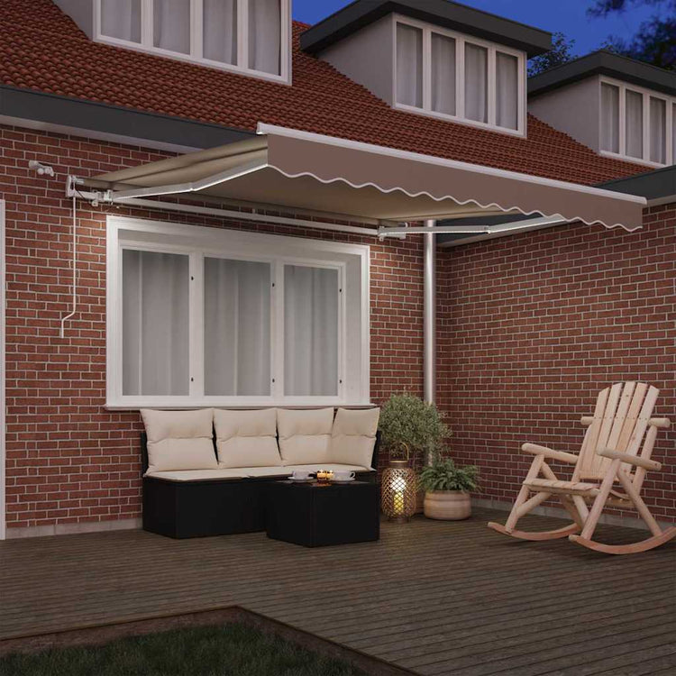 Vidaxx faltbarer Sonnenschirm Beige 350 x 250 cm Polyester und Metall