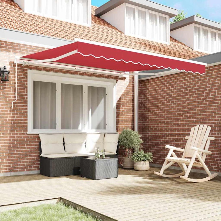 Vidaxx faltbarer Sonnenschirm rot 350 x 250 cm Polyester und Aluminium