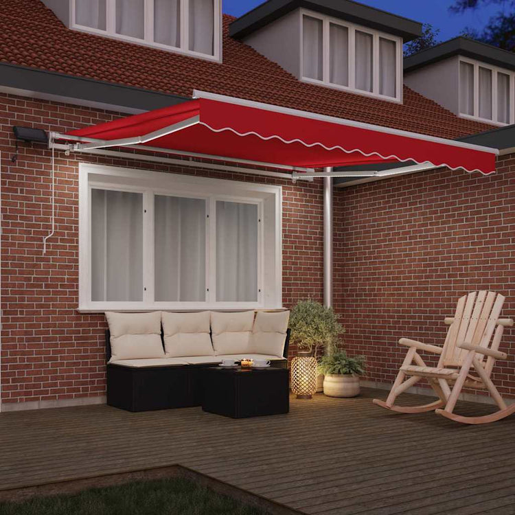 Vidaxx faltbarer Sonnenschirm rot 350 x 250 cm Stoff und Stahl