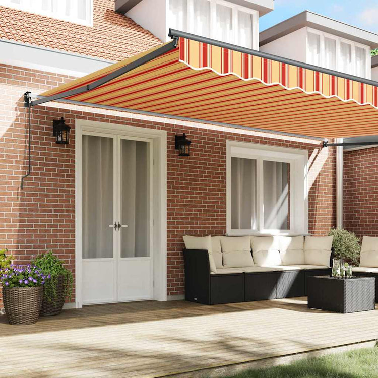 Vidaxx-Markise Gelb und Orange 500 x 300 x 165 cm Polyester und Metall