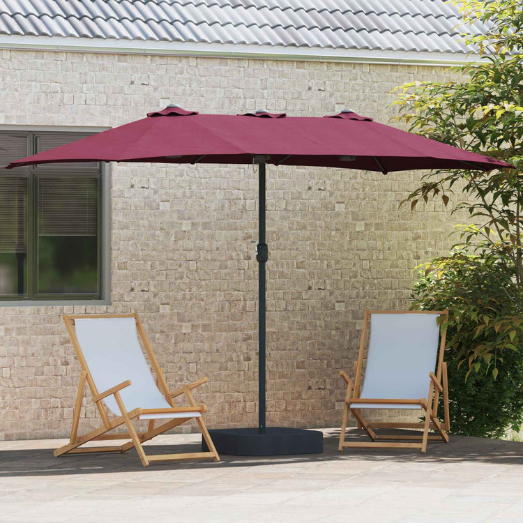 Vidaxx Gartensonnenschirm Burgunderrot 385 x 209 x 244 cm Polyester