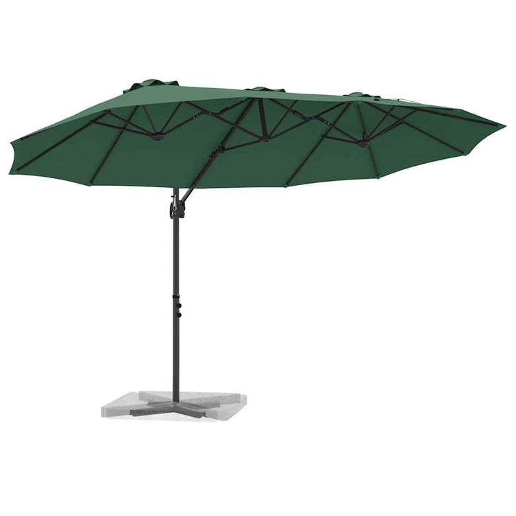 Vidaxx Sonnenschirm grün 372 x 198 x 243 cm Polyester und Aluminium