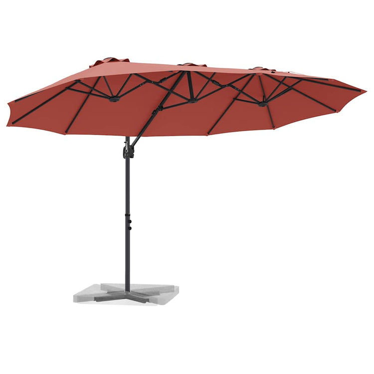 Vidaxx Sonnenschirm Terrakotta 372 x 198 x 243 cm Polyester und Aluminium