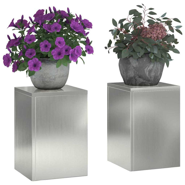 Vidaxxl Pflanzenständer 2 Stück Silber 24 x 24 x 35 cm