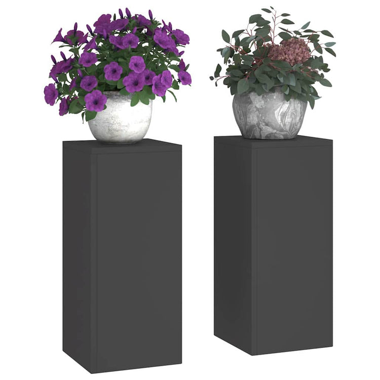 VidaXL Pflanzenständer 2 Stück schwarz 24 x 24 x 55 cm Stahl