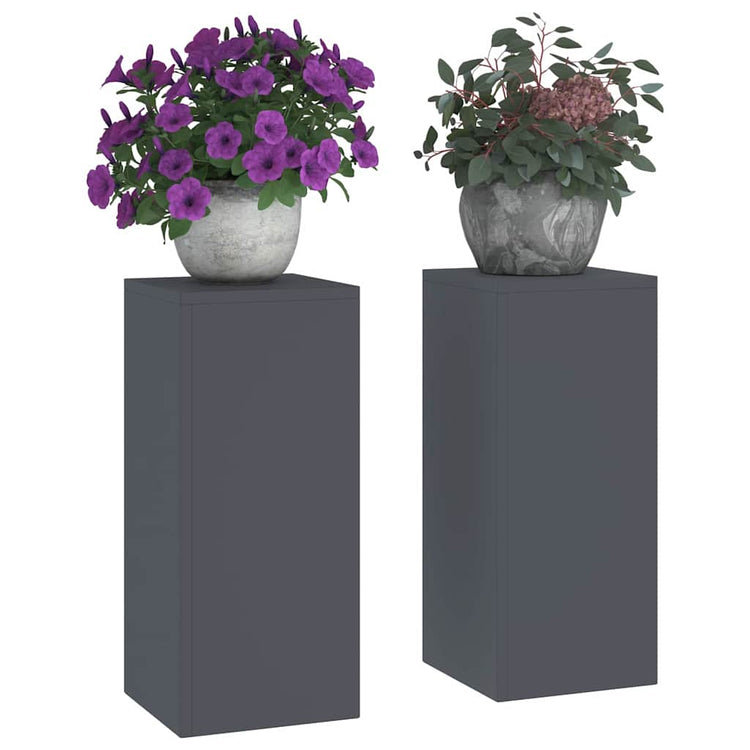 Vidaxl Pflanzenständer 2 Stück Anthrazit 24 x 24 x 55 cm Stahl