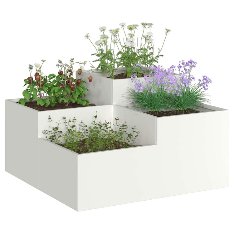 Vidaxx Gartenblumentopf weiß 80 x 80 x 48 cm Stahl
