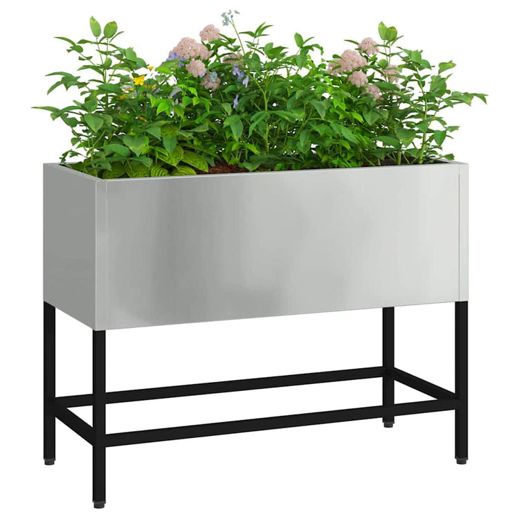 Vidaxxl erhöhter Gartenpflanzer Silber 60 x 26 x 45 cm
