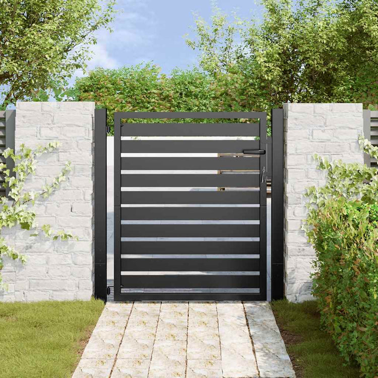 Vidaxx abschließbares Gartentor 100x100 cm Aluminium schwarz
