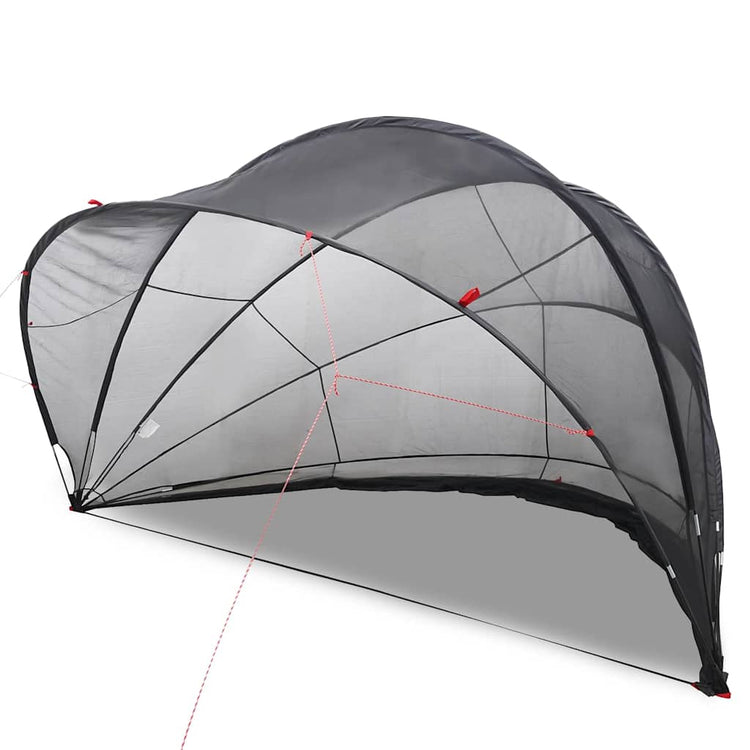 Vidaxl Poolüberdachung schwarz 500 x 500 x 236 cm 185t Polyester mit PU-Beschichtung