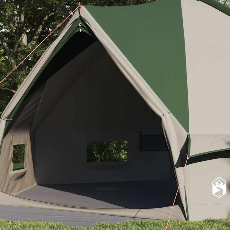 Vidaxl Tipi-Zelt mit Dach mit Stauraum, grün und weiß, 490 x 410 x 210 cm