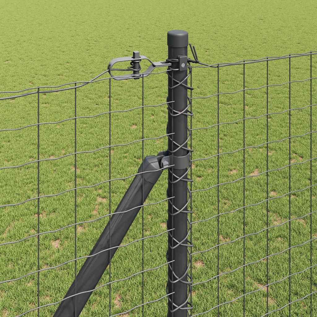Vidaxl Zaunpfosten 7 Stück grauer Stahl