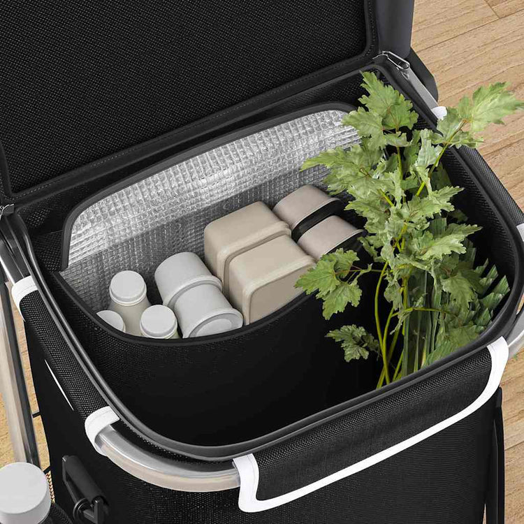 Vidaxl Einkaufswagen schwarz 36,5 x 46,5 x 100,5 cm Oxford-Stoff