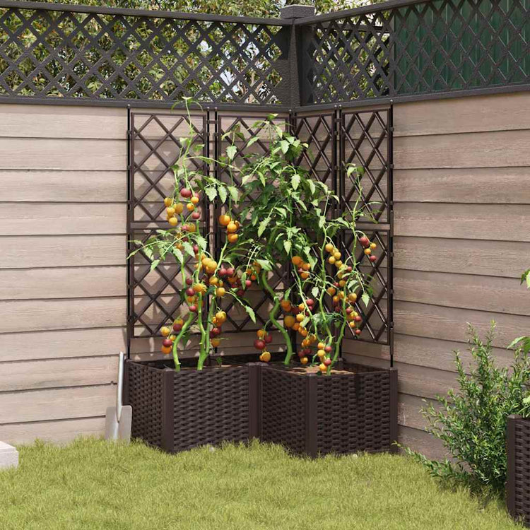 Vidaxl Gartenblumentopf 3 Stück braun 80 x 80 x 143 cm Stahl