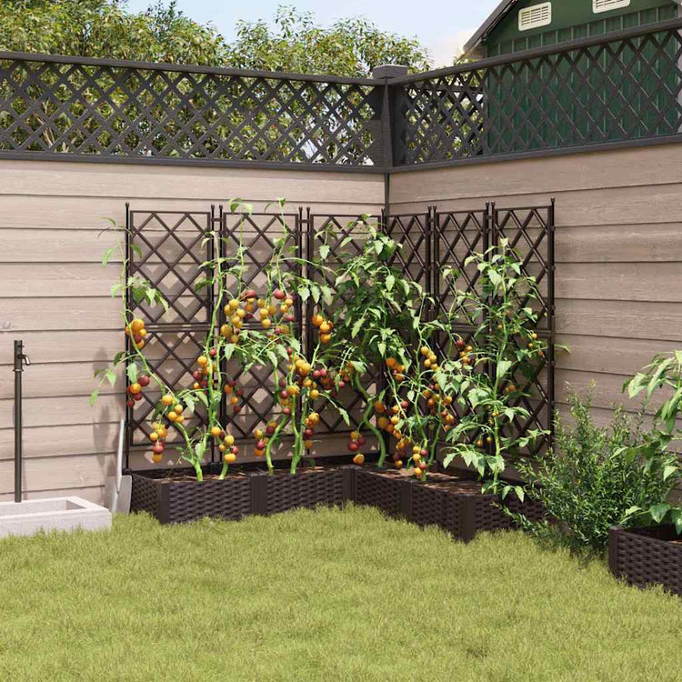 Vidaxxl Gartenblumentopf 5 Stück braun 120 x 120 x 125,5 cm Stahl