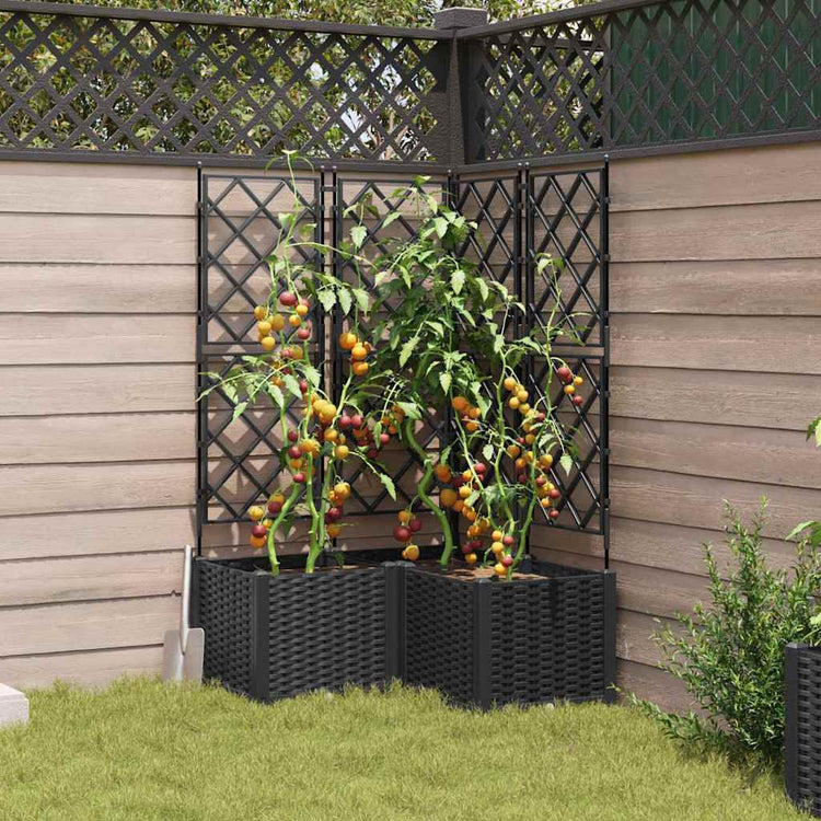 Vidaxxl Gartenblumentopf 3 Stück schwarz 80 x 80 x 143 cm Stahl