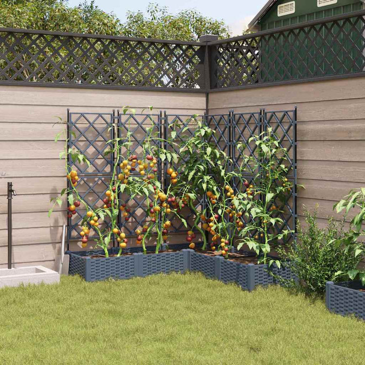 Vidaxxl Gartenblumentopf 5 Stück hellgrau 120 x 120 x 125,5 cm Stahl