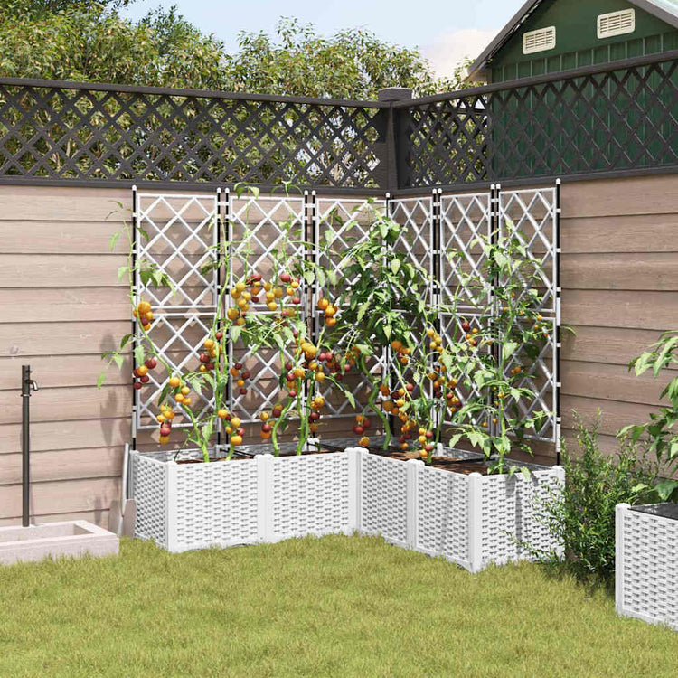 Vidaxxl Gartenblumentopf 5 Stück weiß 120 x 120 x 143 cm Stahl