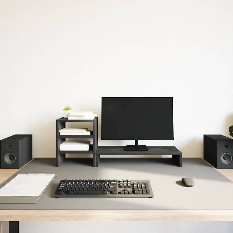 Vidaxxl Monitorständer mit Schreibtisch-Organizer, schwarze Eiche
