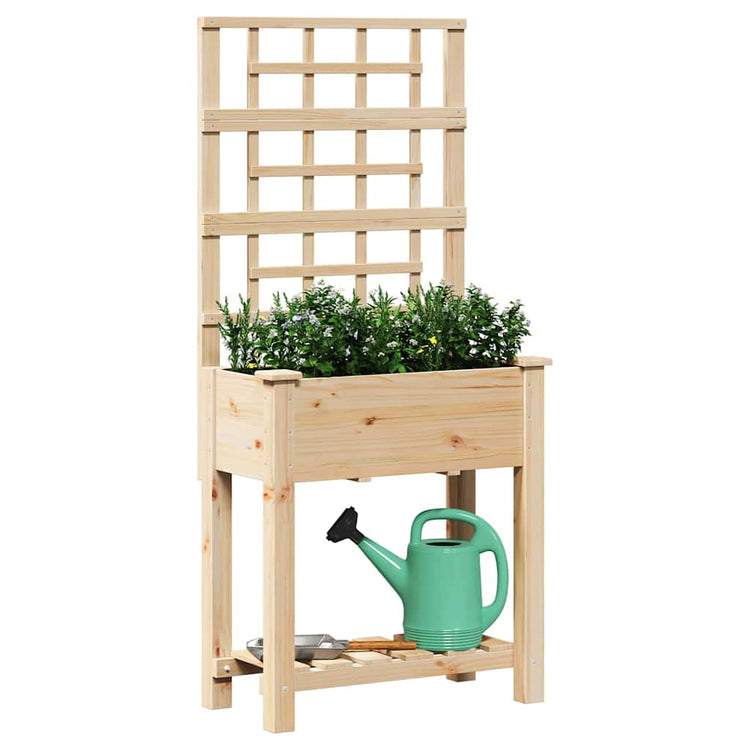 Vidaxl Tuin Bloempot Beige 71 x 38 x 152 cm Massiv Vurenhout