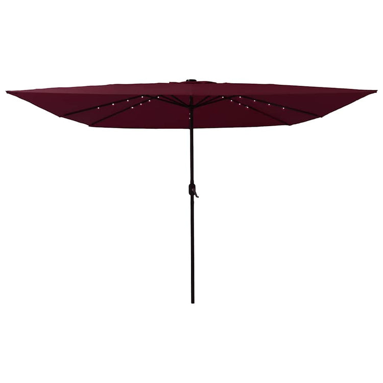 Vidaxxl Gartensonnenschirm Bordeauxrot 295 x 295 x 245 cm Polyester und Stahl