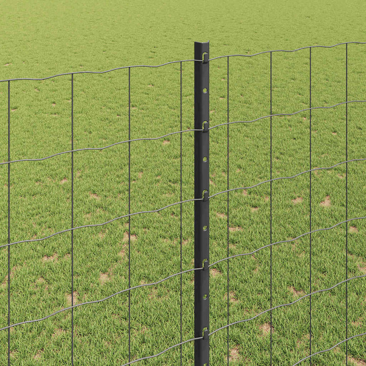 Vidaxl-Zaun mit Pfosten grau 1,6 x 10 m aus Stahl und PVC