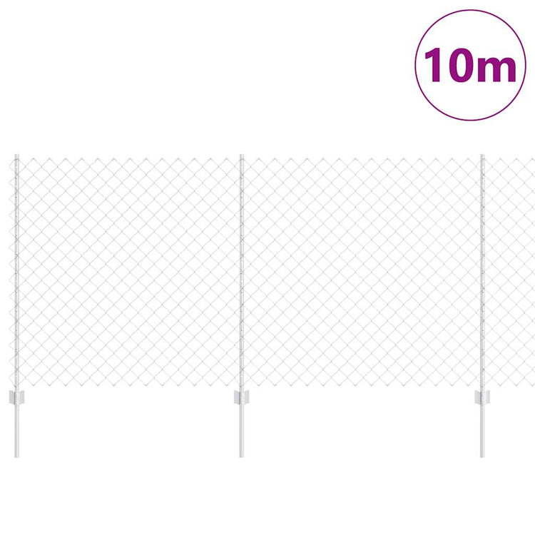 Vidaxxl Zaun mit Pfosten Silber 1,2 x 10 m Stahl